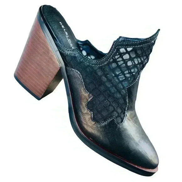 NEW Kelsi Dagger Brooklyn Women's Wolf Leather Block Heel Mule Size 9.5 - Picture 2 of 8